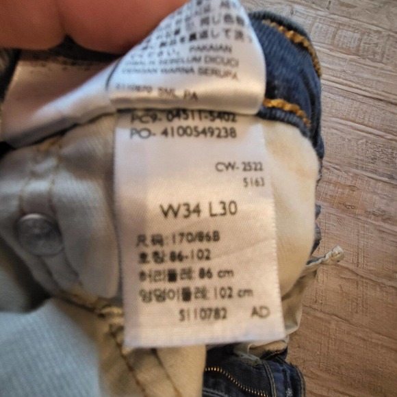 Levis 511 Mens Size 34x30 Zip Fly Denim Jeans Medium Wash - Picture 4 of 11